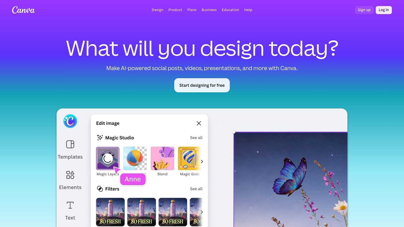 A screenshot of the Canva editor showing a design for a blog post graphic. It displays various templates, elements, and text options, highlighting its user-friendly interface.