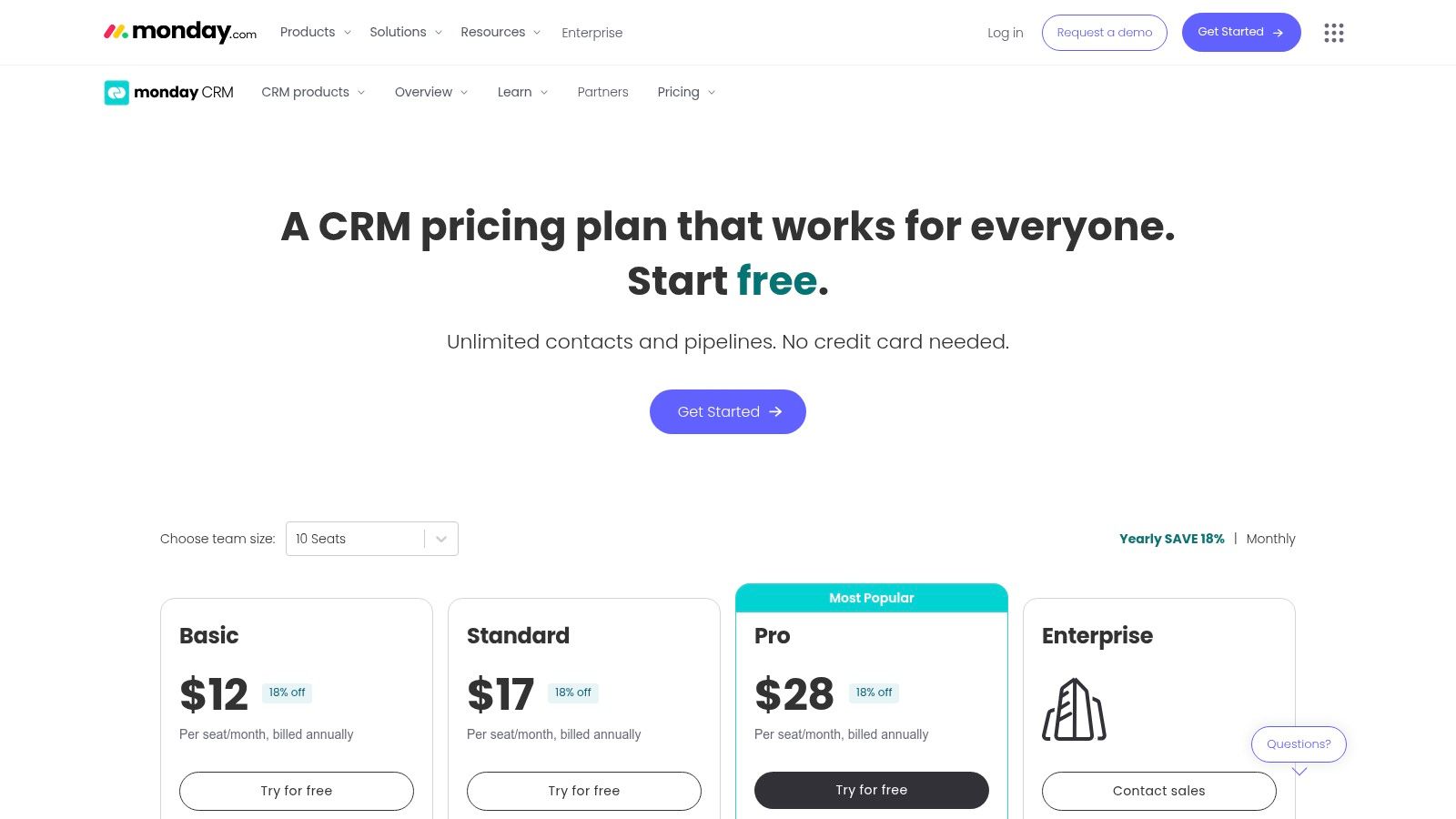 monday sales CRM