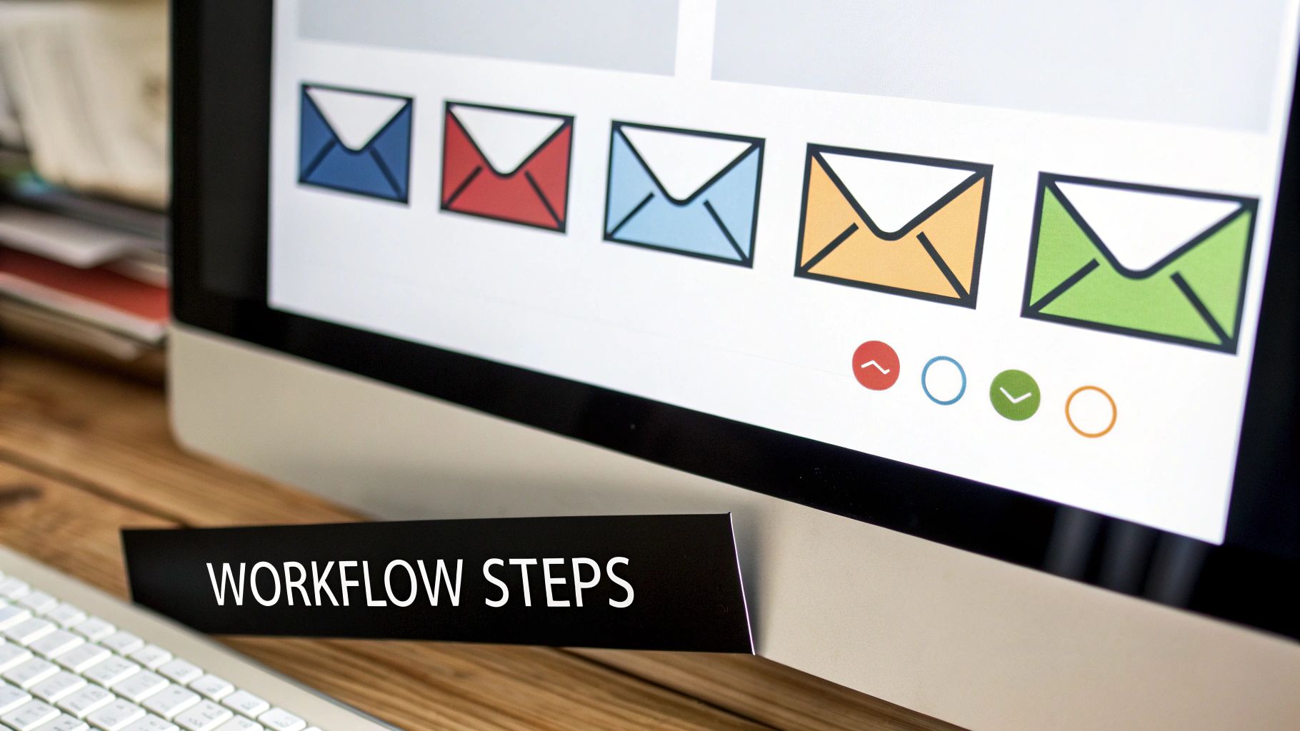 A visual representation of an automated email workflow with different paths for customer actions like opens, clicks, and purchases.