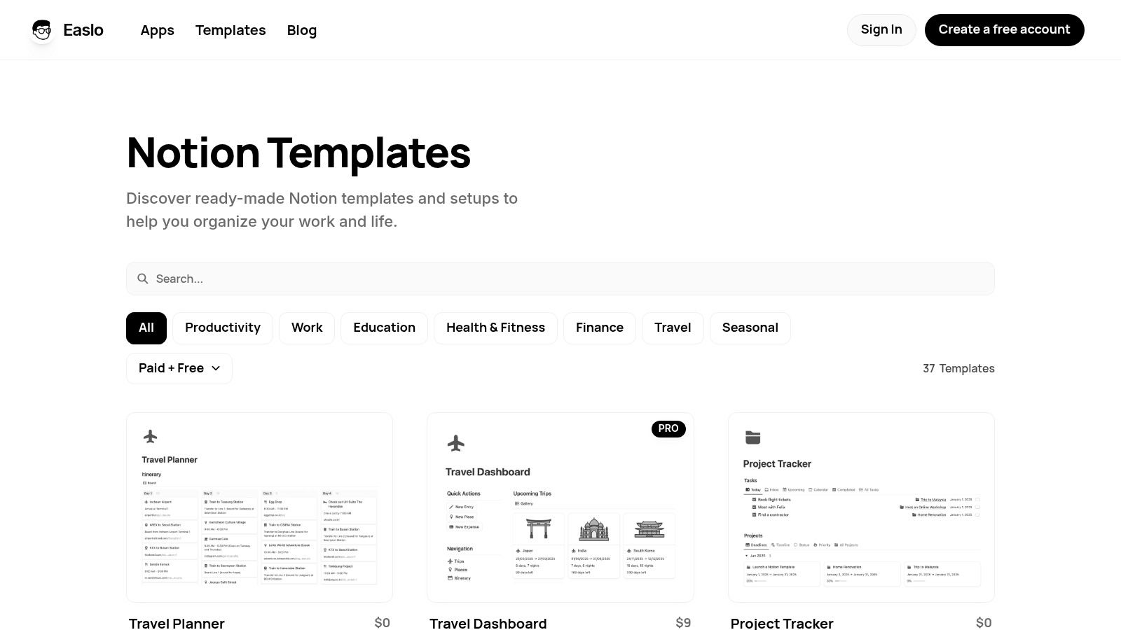 Easlo (creator storefront + Marketplace listings)