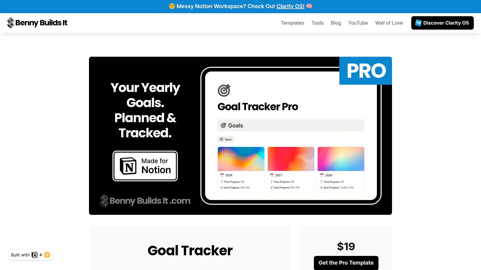 Benny Builds It — Goal Tracker