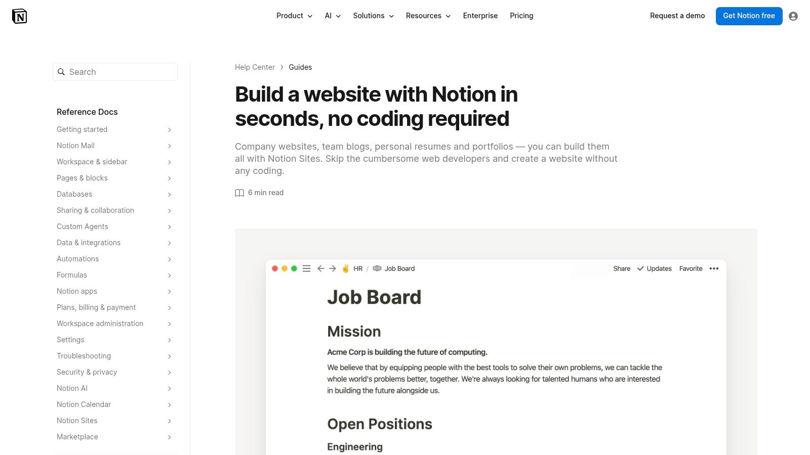 Notion Sites (official)