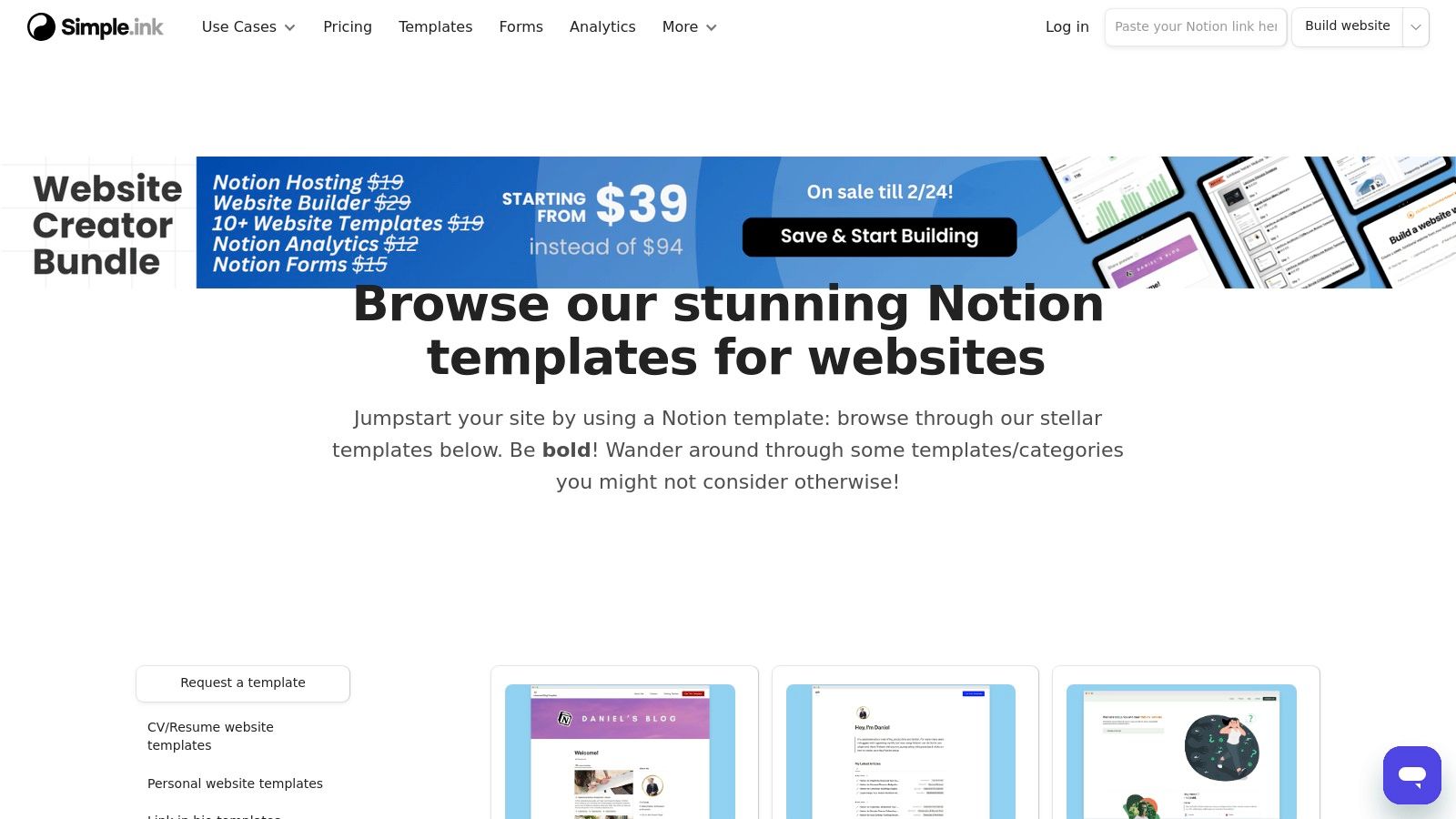 Simple.ink Templates and Builder