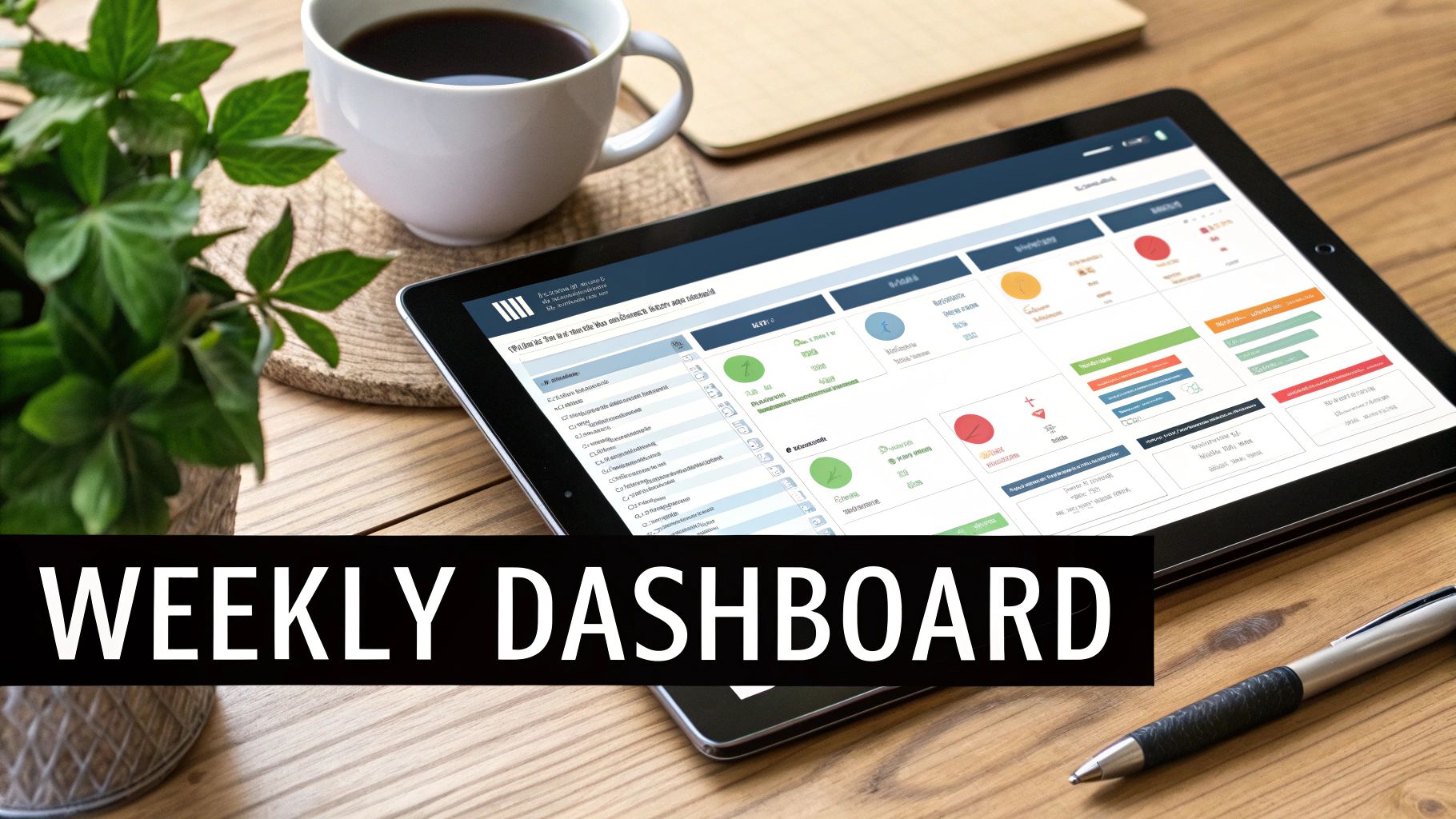 A visually appealing and organized Notion weekly planning template dashboard
