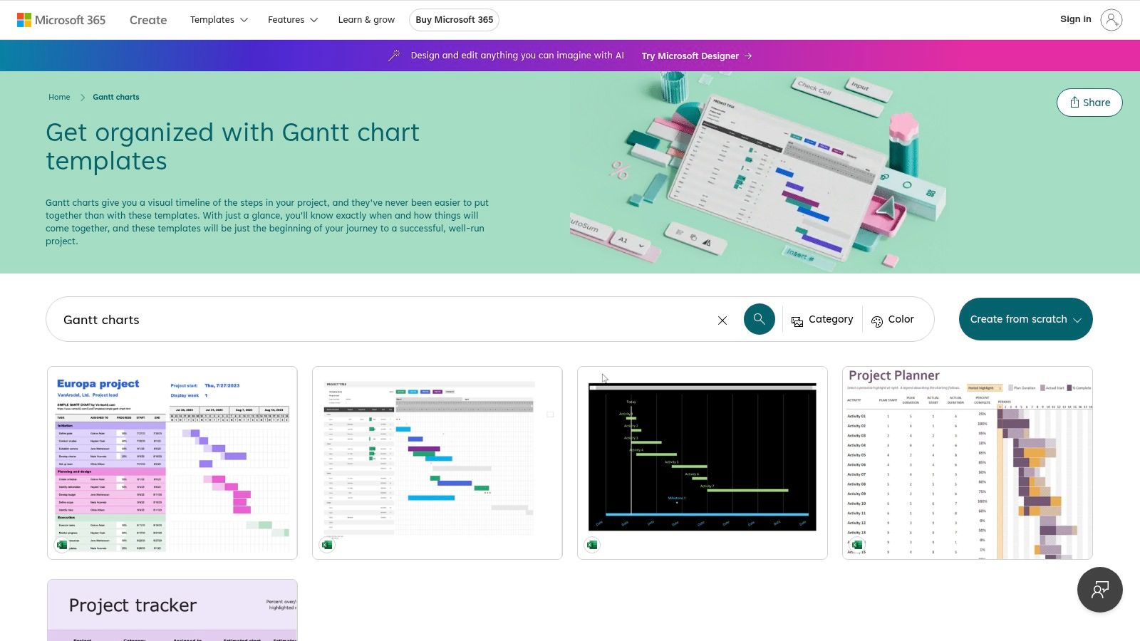 Microsoft Create (Excel Templates)