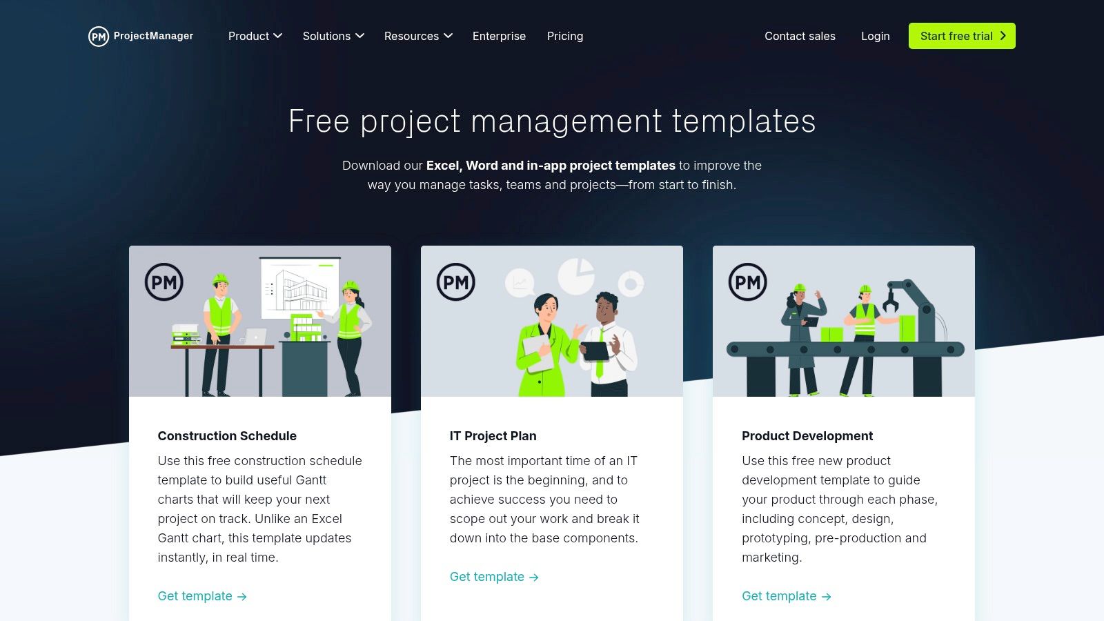 ProjectManager Template Center