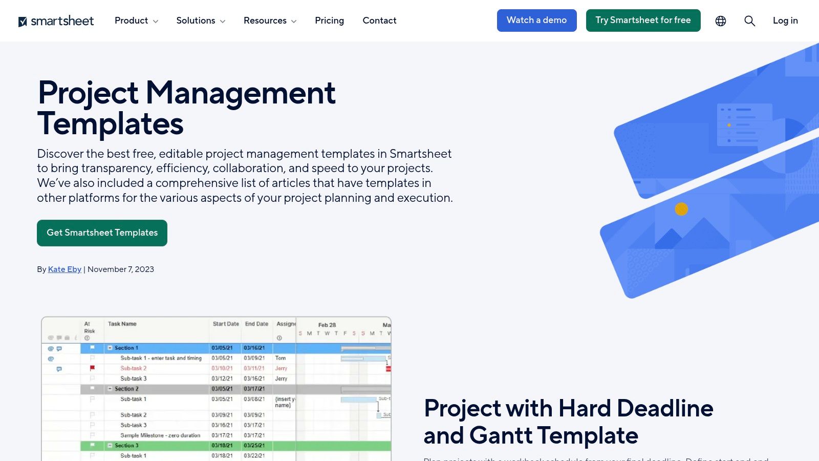 Smartsheet Template Gallery and Free PM Templates
